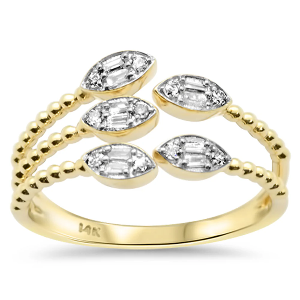 <span style="color:purple">SPECIAL!</span> .14ct G SI 14K Yellow Gold Wrap Around Style Round Diamond Band Ring Size 6.5