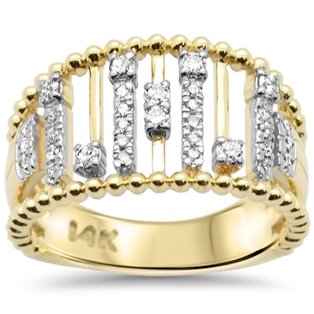 <span style="color:purple">SPECIAL!</span>.27ct G SI 14K Yellow Gold Round Diamond Band Ring Size 6.5