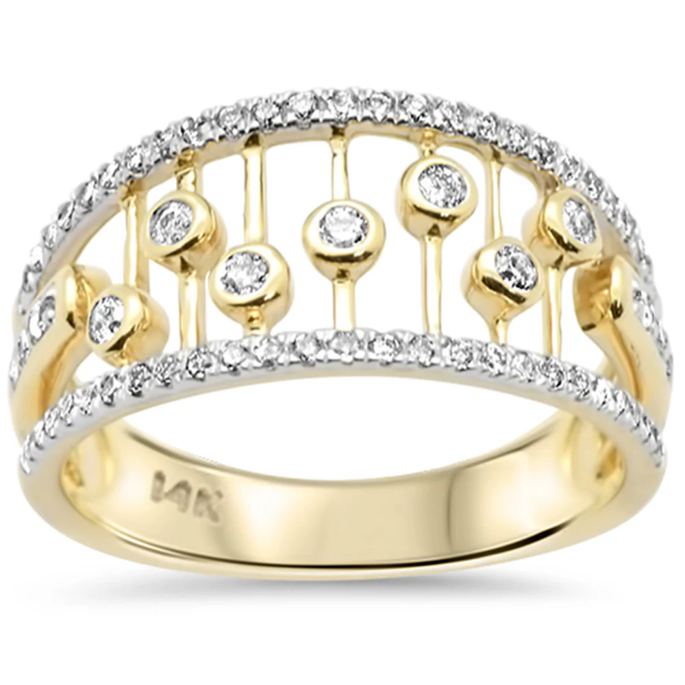 <span style="color:purple">SPECIAL!</span>.38ct G SI 14K Yellow Gold Round Diamond Band Ring Size 6.5