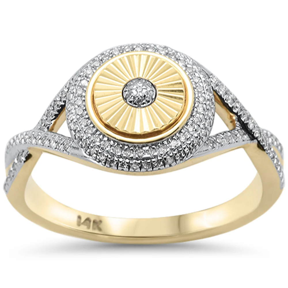 <span style="color:purple">SPECIAL!</span>.15ct G SI 14K Yellow Gold Unique Elegant Diamond Ring Size 6.5