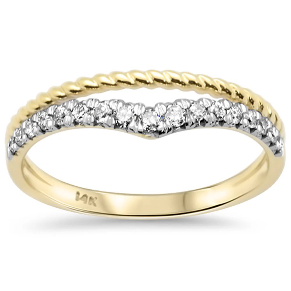 <span style="color:purple">SPECIAL!</span> .23ct G SI 14K Yellow Gold Round Diamond Band Ring Size 6.5
