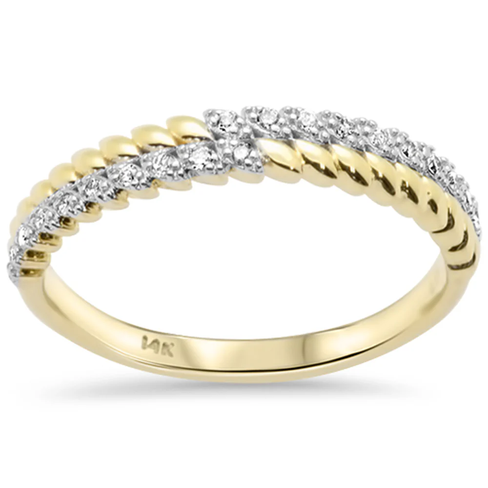 <span style="color:purple">SPECIAL!</span> .11ct G SI 14K Yellow Gold Round Diamond Band Ring Size 6.5