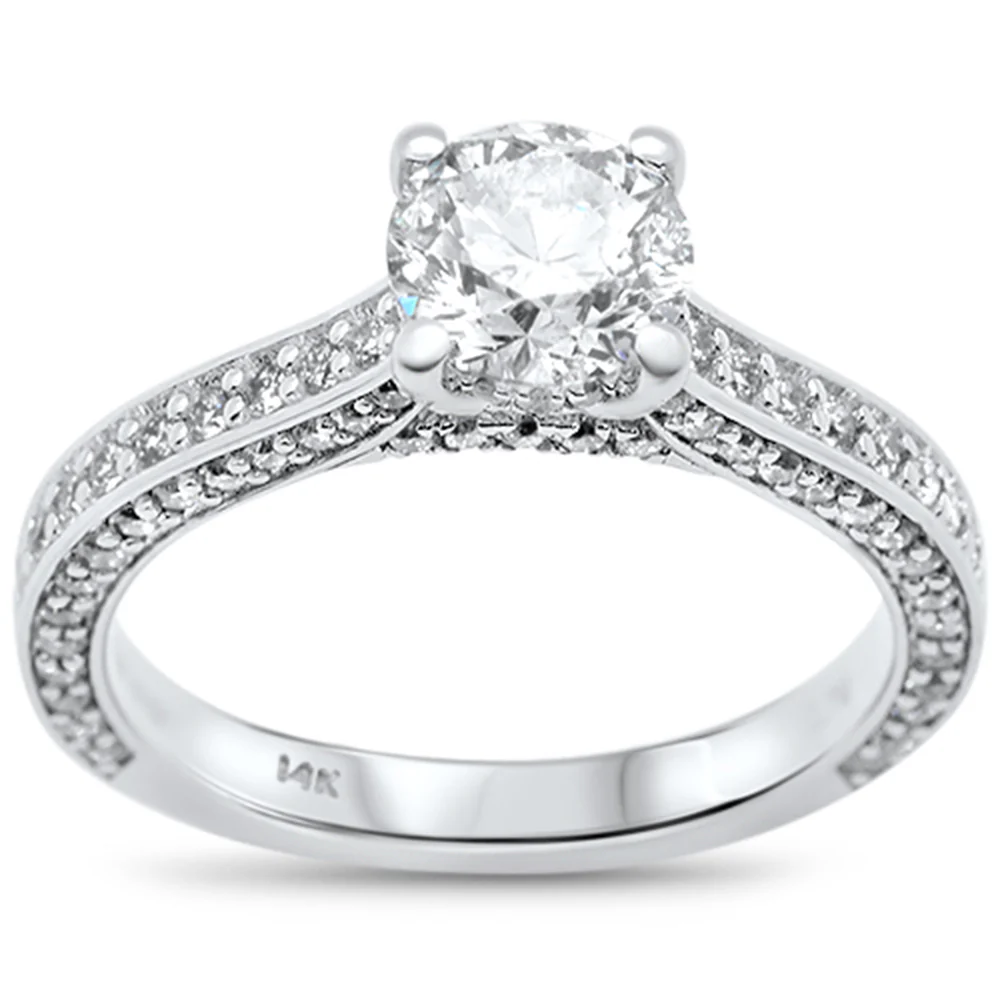 <span style="color:purple">SPECIAL!</span> 1.87ct G SI 14K White Gold Round Diamond Solitaire Engagement Ring Size 6.5
