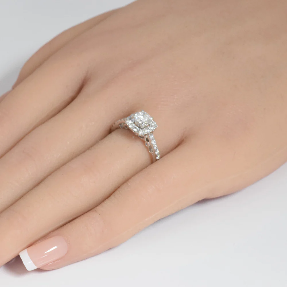 <span style="color:purple">SPECIAL!</span> 1.00ct G SI 14K White Gold Round Diamond Engagement Ring Size 6.5 - Image 2