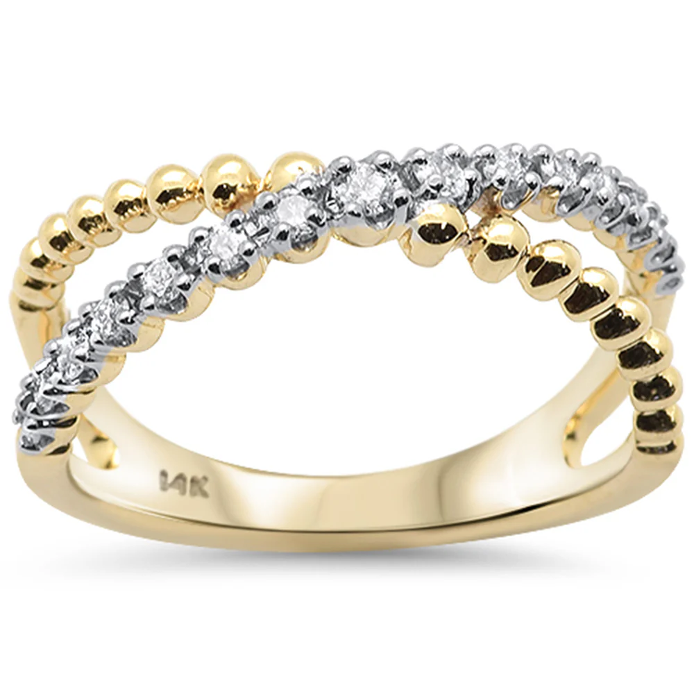 <span style="color:purple">SPECIAL!</span> .21ct G SI 14K Yellow Gold Diamond Wrap Around Ring Band Size 6.5