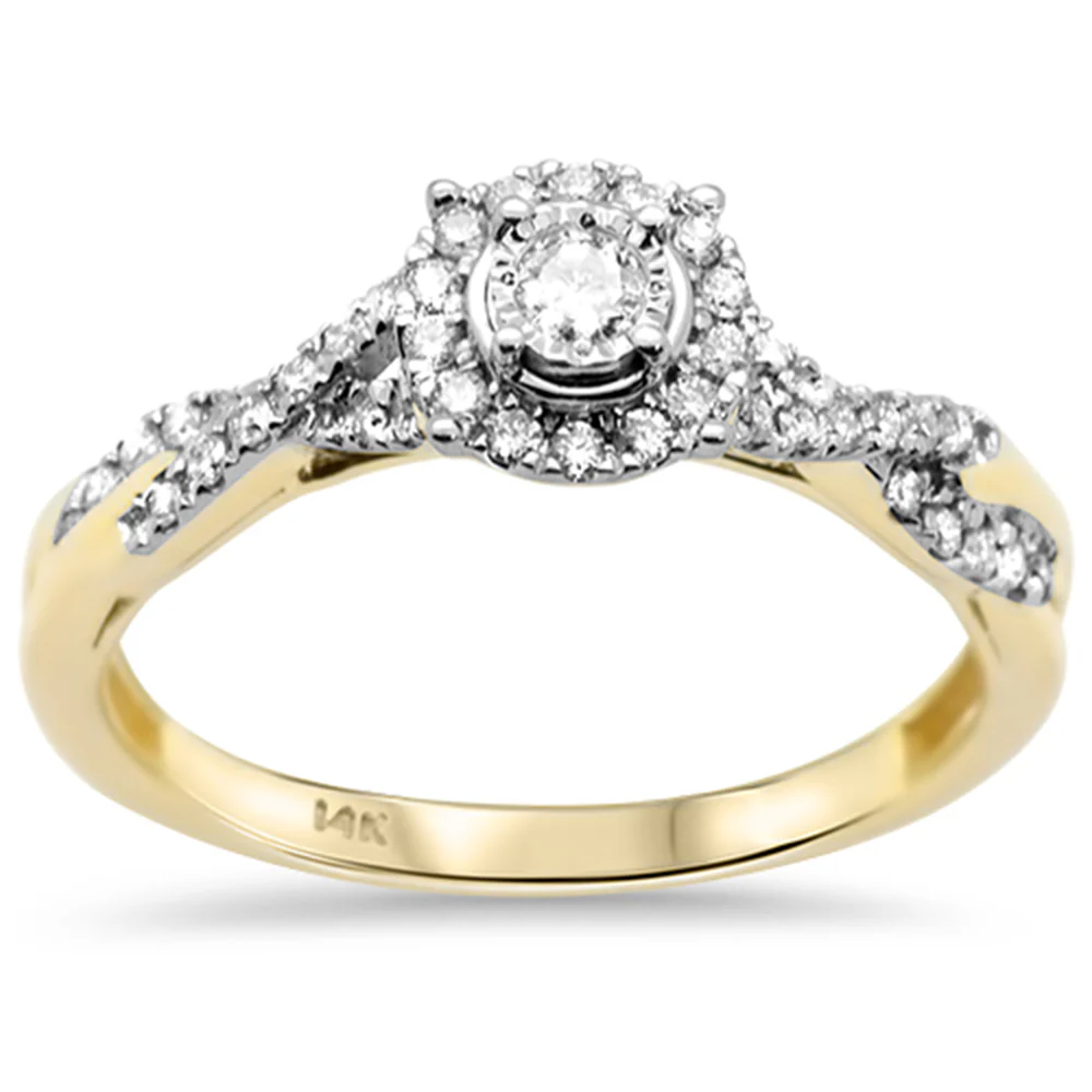 <span style="color:purple">SPECIAL!</span>.26ct G SI 14K Yellow Gold Round Diamond Engagement Ring Size 6.5
