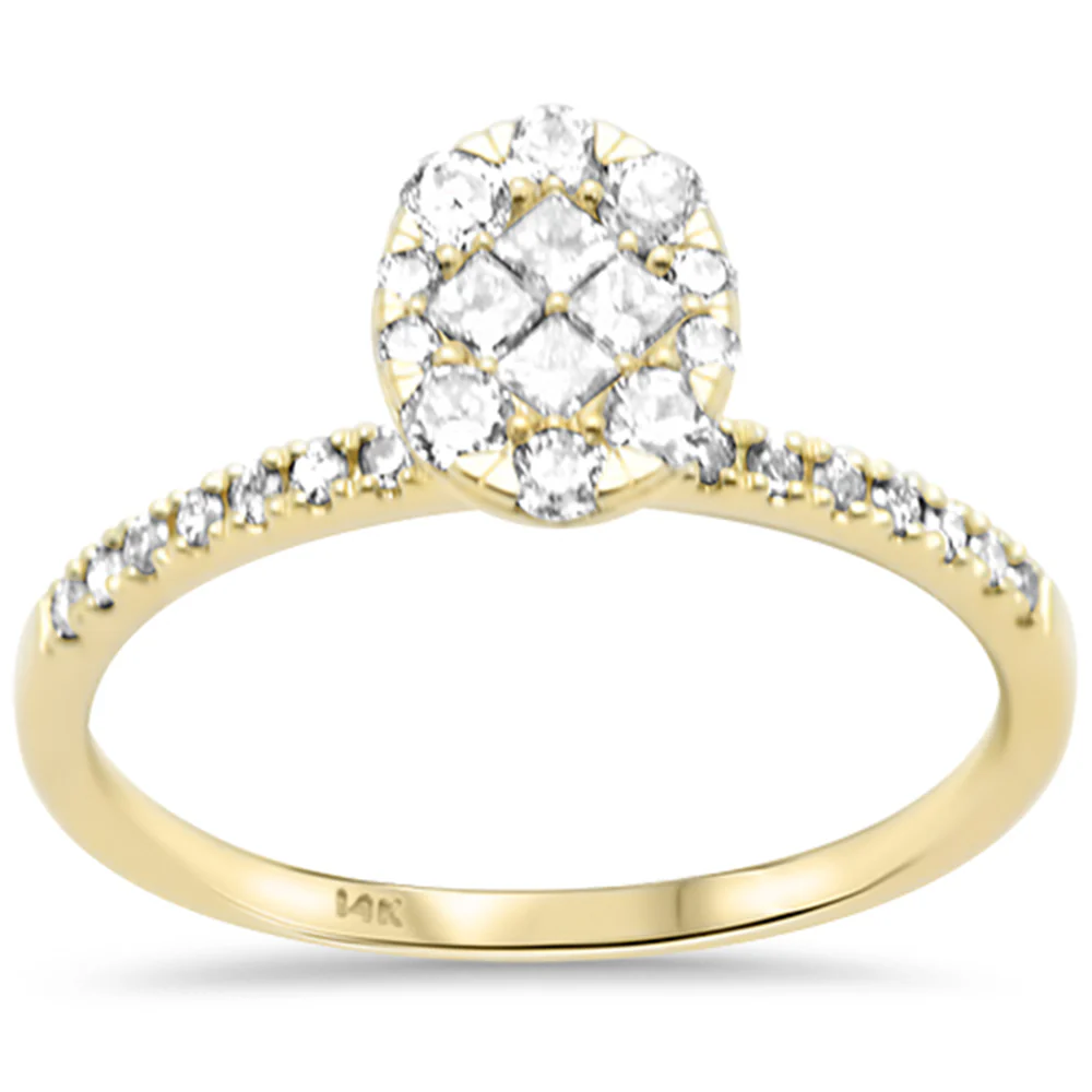 <span style="color:purple">SPECIAL!</span>.47ct G SI 14K Yellow Gold Diamond Oval Shape Engagement Ring Size 6.5