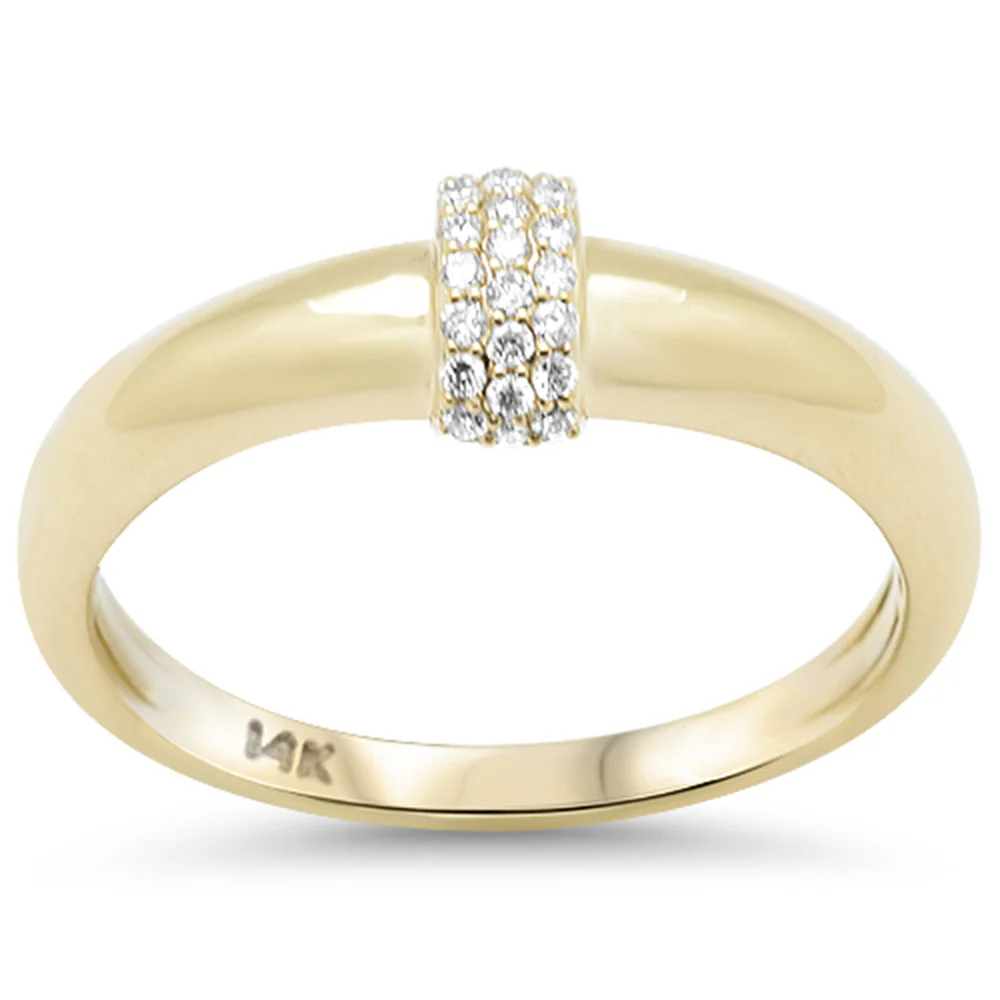 <span style="color:purple">SPECIAL!</span> .10ct G SI 14K Yellow Gold Diamond Dome Style Modern Band Ring Size 6.5