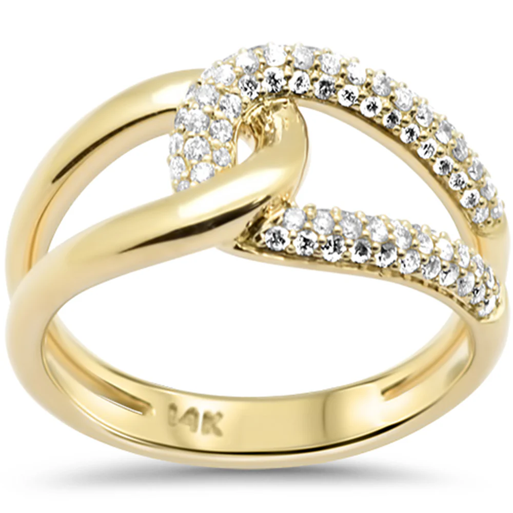 <span style="color:purple">SPECIAL!</span>.33ct G SI 14K Yellow Gold Diamond Infinity Band Ring Size 6.5
