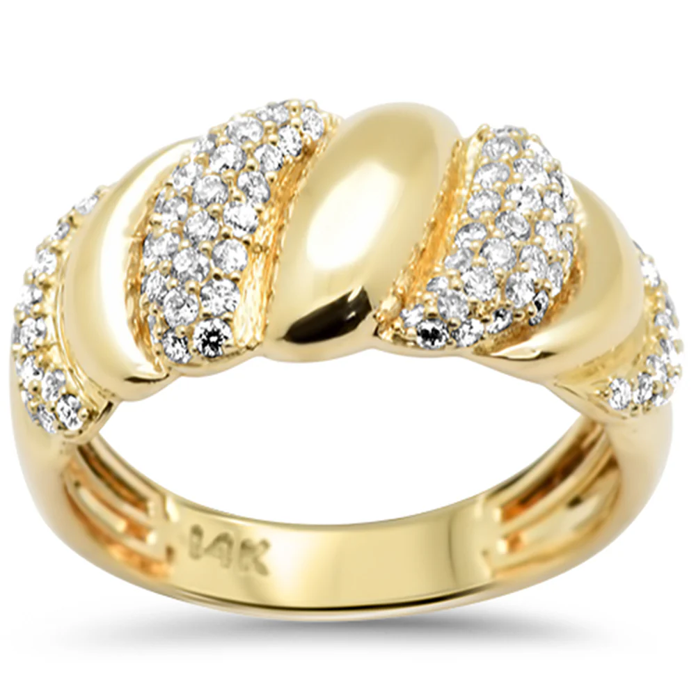 <span style="color:purple">SPECIAL!</span>.56ct G SI 14K Yellow Gold Diamond Dome Band Ring Size 6.5