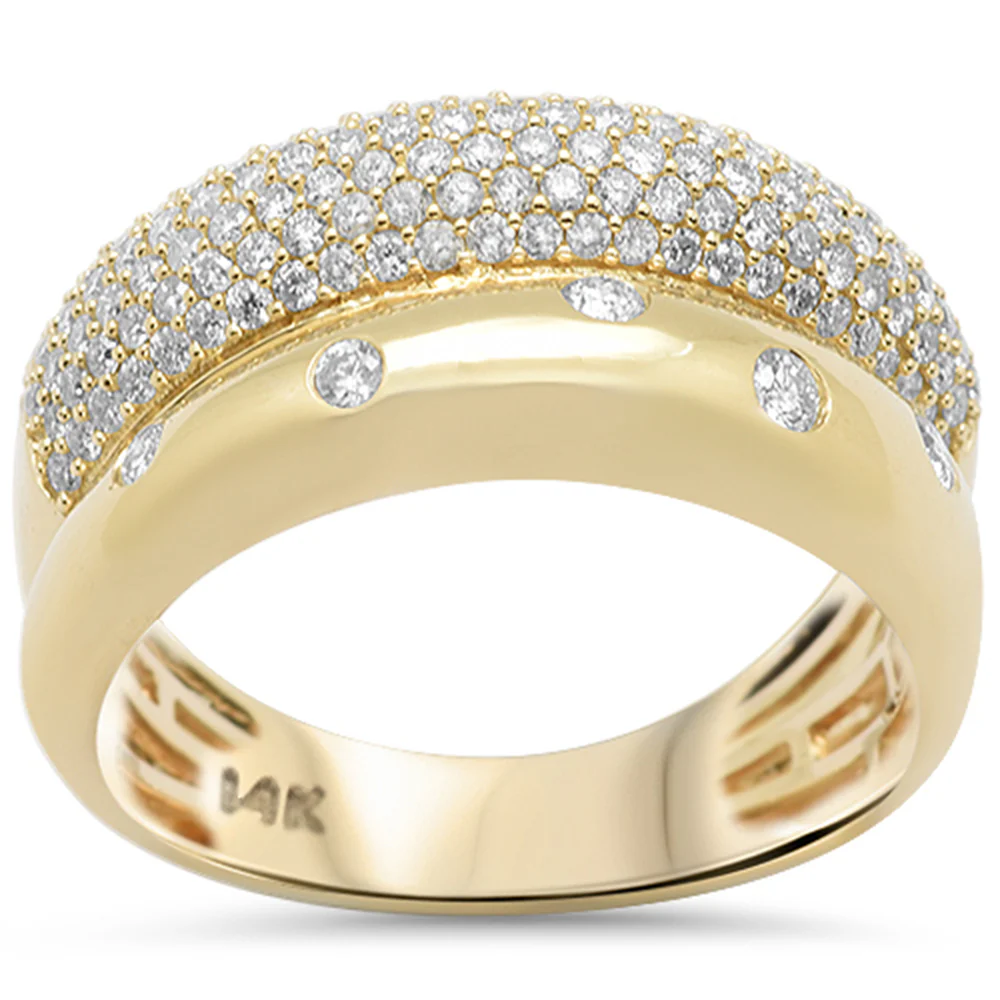 <span style="color:purple">SPECIAL!</span>.70ct G SI 14K Yellow Gold Diamond Dome Band Ring Size 6.5