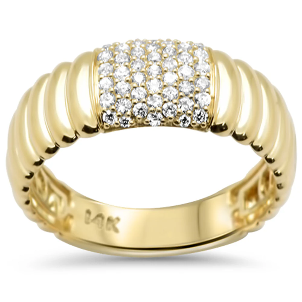 <span style="color:purple">SPECIAL!</span>.26ct G SI 14K Yellow Gold Diamond Dome Band Ring Size 6.5