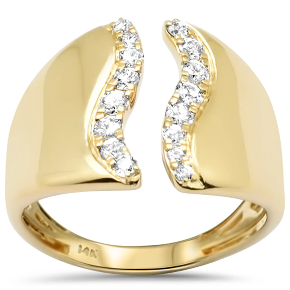 <span style="color:purple">SPECIAL!</span>.43ct G SI 14K Yellow Gold Diamond Modern Open Band Ring Size 6.5