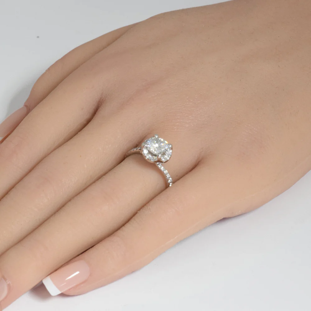 <span style="color:purple">SPECIAL!</span>1.61ct G SI 14K White Gold Diamond Round Shape Engagement Ring Size 6.5 - Image 2