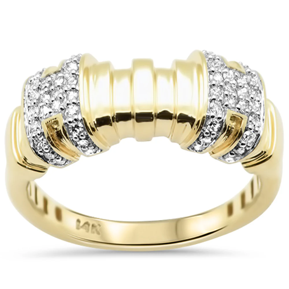 <span style="color:purple">SPECIAL!</span>.25ct G SI 14K Yellow Gold Diamond Unique Style Dome Ring Size 6.5