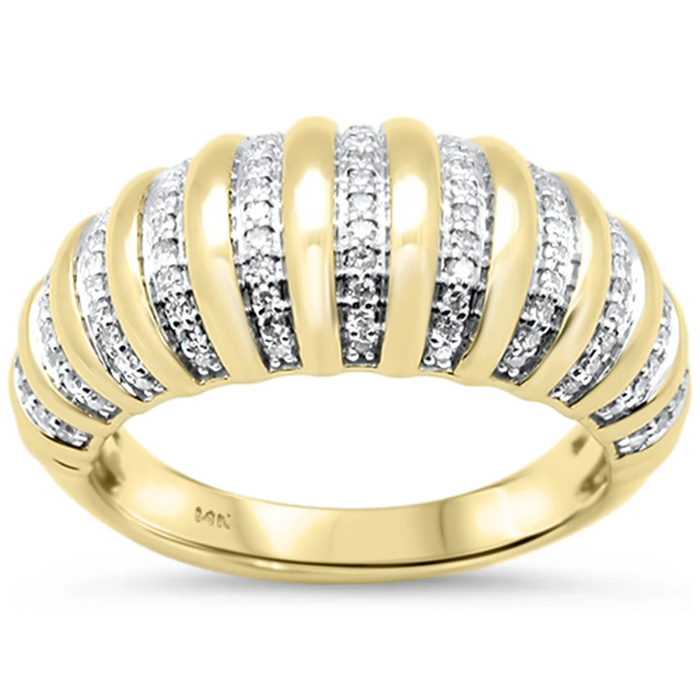 <span style="color:purple">SPECIAL!</span>.36ct G SI 14K Yellow Gold Diamond Dome Band Ring Size 6.5
