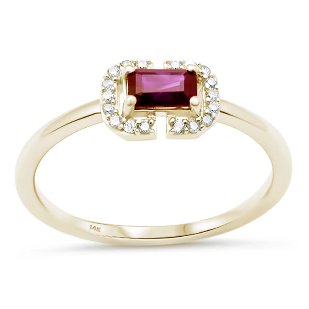 <span style="color:purple">SPECIAL!</span> .57ct G SI 14K Yellow Gold Diamond & Ruby Gemstone Ring Size 6.5