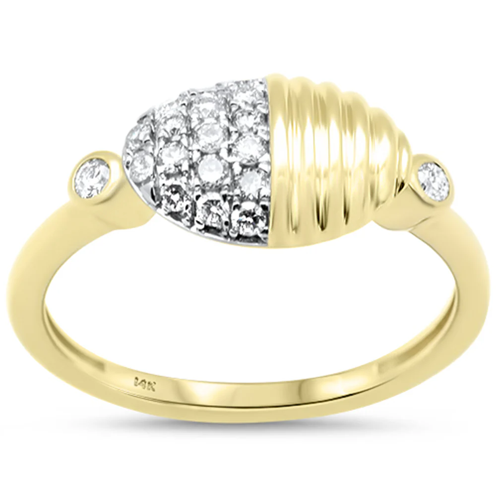<span style="color:purple">SPECIAL!</span>.25ct G SI 14K Yellow Gold Trendy Style Womens Diamond Ring Size 6.5