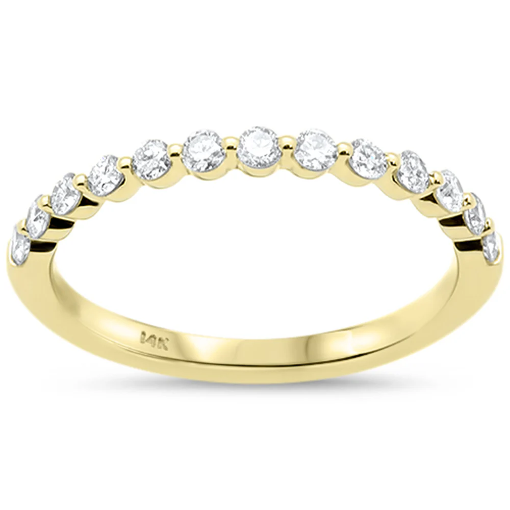 <span style="color:purple">SPECIAL!</span>.36ct G SI 14K Yellow Gold Stackable Wedding Band Diamond Ring Size 6.5