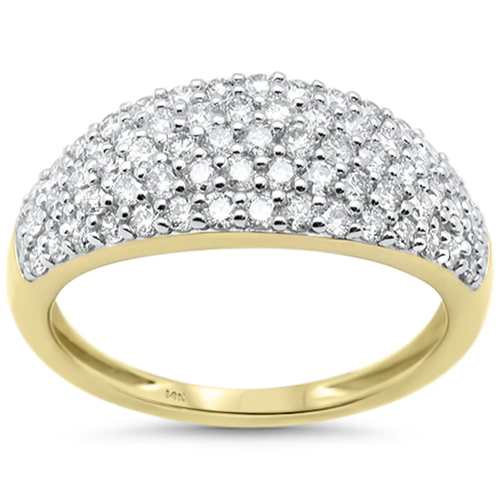 <span style="color:purple">SPECIAL!</span>1.00ct G SI 14K Yellow Gold Diamond Dome Band Ring Size 6.5