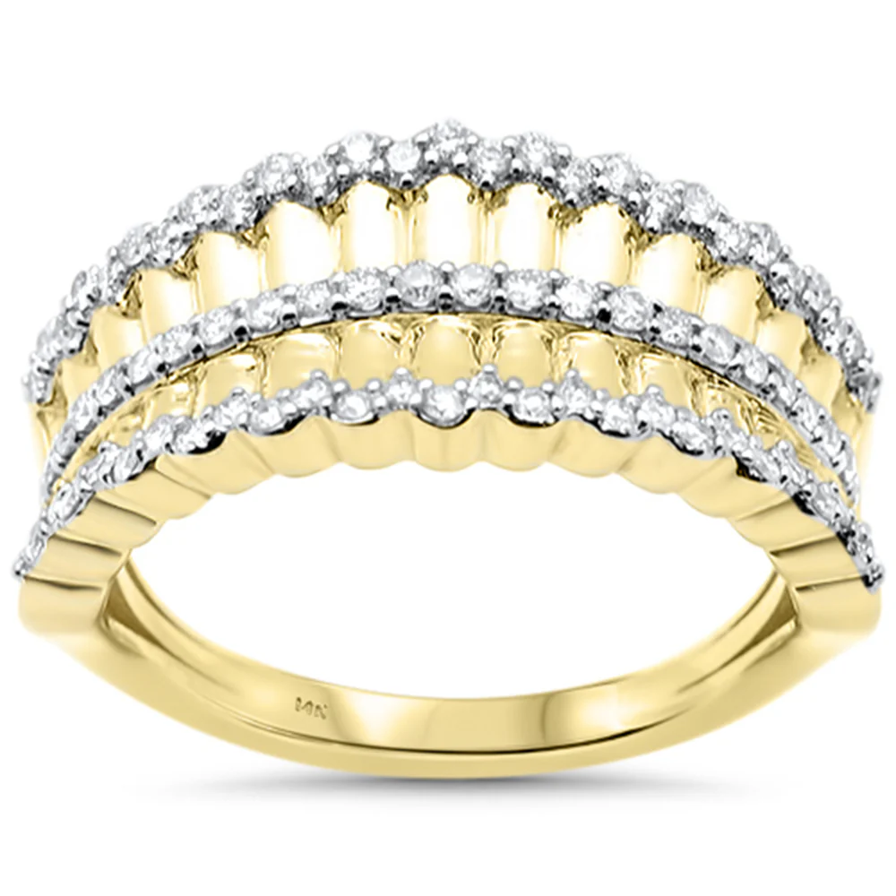 <span style="color:purple">SPECIAL!</span>.40ct G SI 14K Yellow Gold Trendy Style Womens Diamond Ring Size 6.5