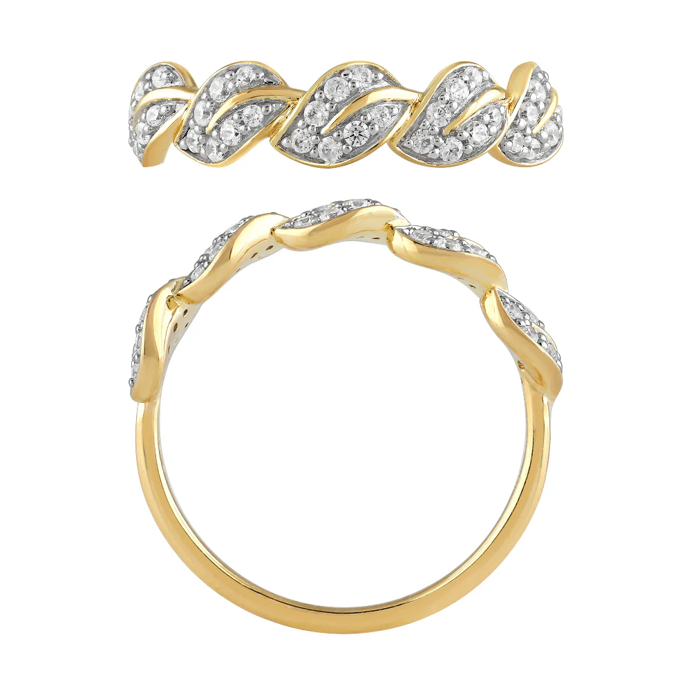 <span style="color:purple">SPECIAL!</span>.25ct G SI 14K Yellow Gold Round Diamond Leaf Style Ring Band Size 6.5 - Image 2