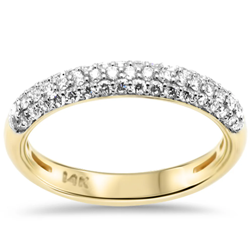 <span style="color:purple">SPECIAL!</span>.49ct G SI 14K Yellow Gold Round Diamond Ring Band Size 6.5