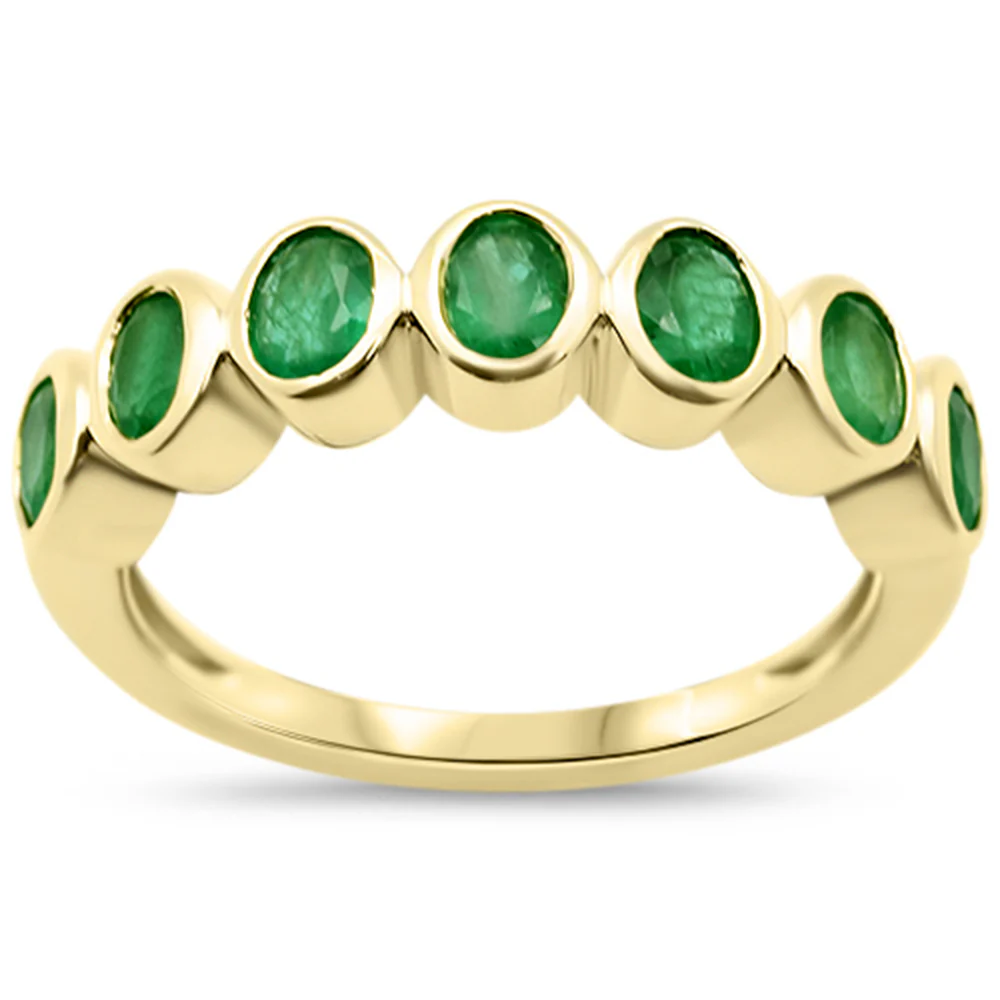 <span style="color:purple">SPECIAL!</span>1.14ct G SI 14KT Yellow Gold Emerald Gemstone Ring Size 6.5