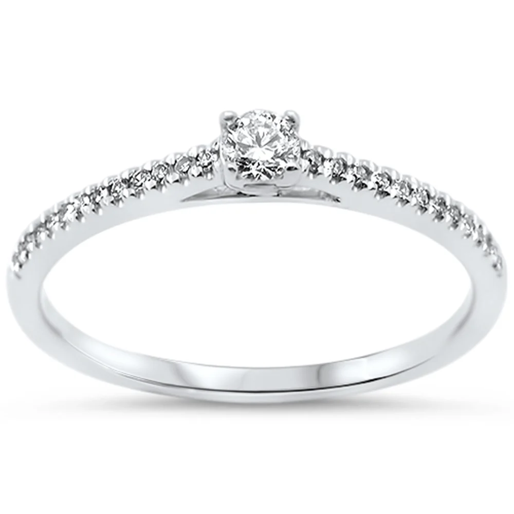 <span style="color:purple">SPECIAL!</span>.20ct G SI 14KT White Gold Round Diamond Engagement Ring Size 7