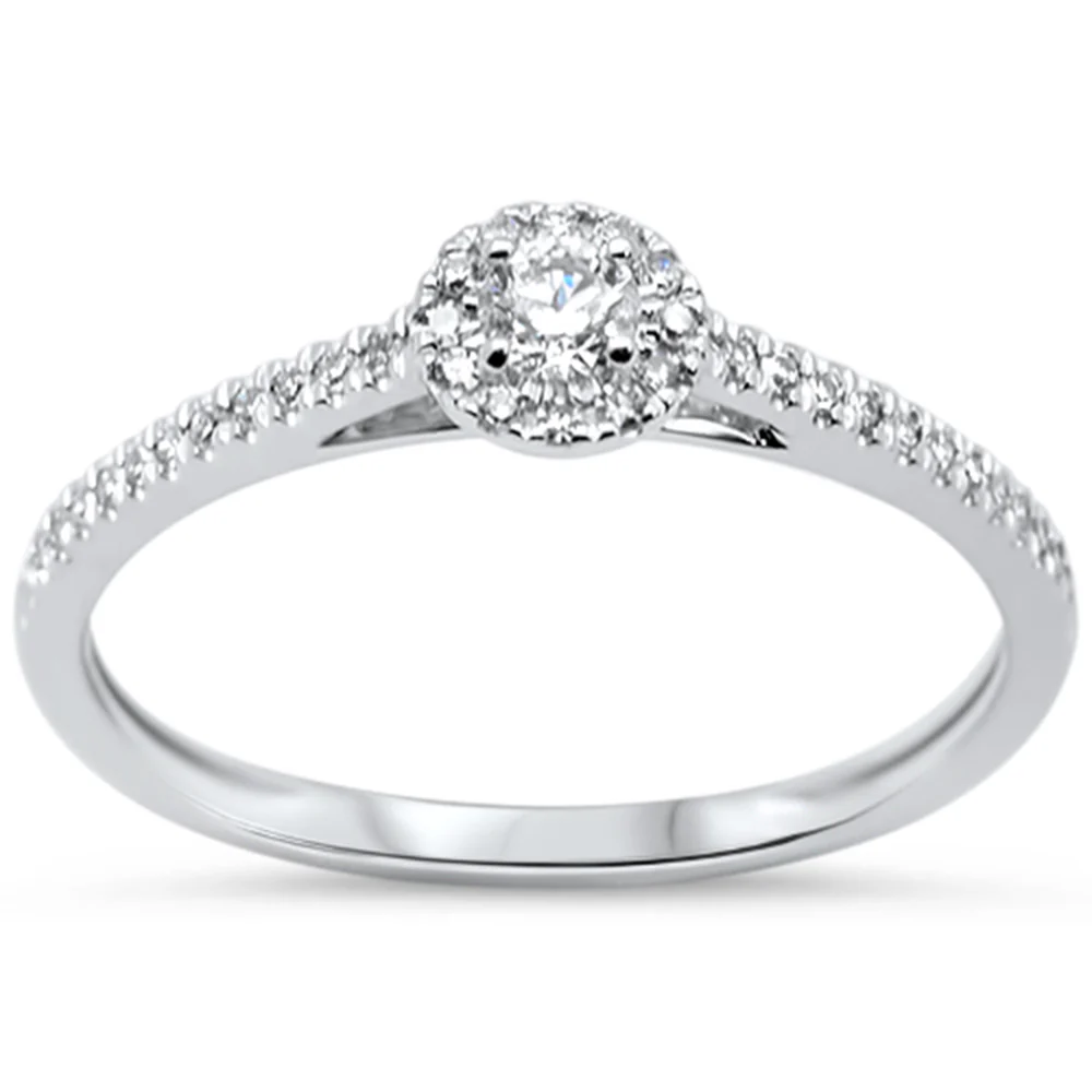 <span style="color:purple">SPECIAL!</span>.25ct G SI 14KT White Gold Round Diamond Engagement Ring Size 7