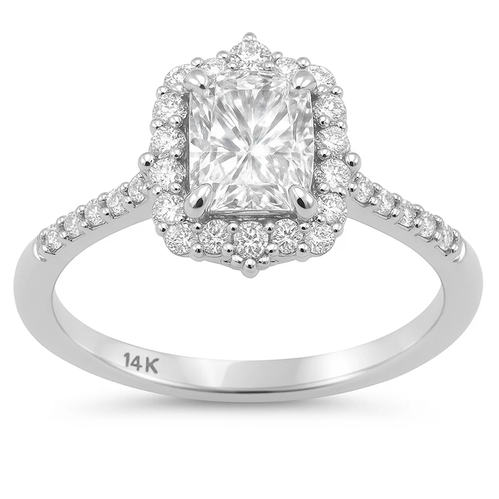 <span style="color:purple">SPECIAL!</span> 1.28ct G SI 14K White Gold Radiant Cut Solitaire Engagement Ring Size 6.5