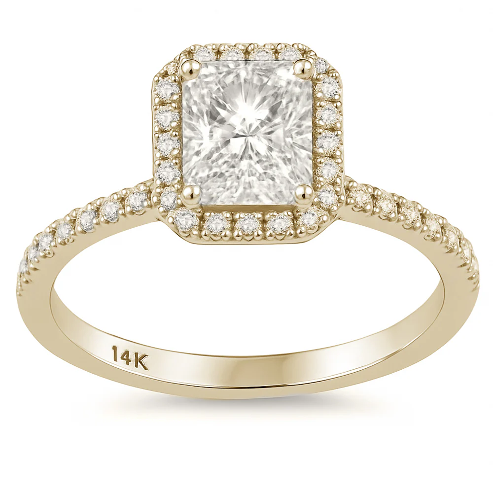 <span style="color:purple">SPECIAL!</span> 1.36ct G SI 14K Yellow Gold Radiant Cut Diamond Engagement Ring Size 6.5