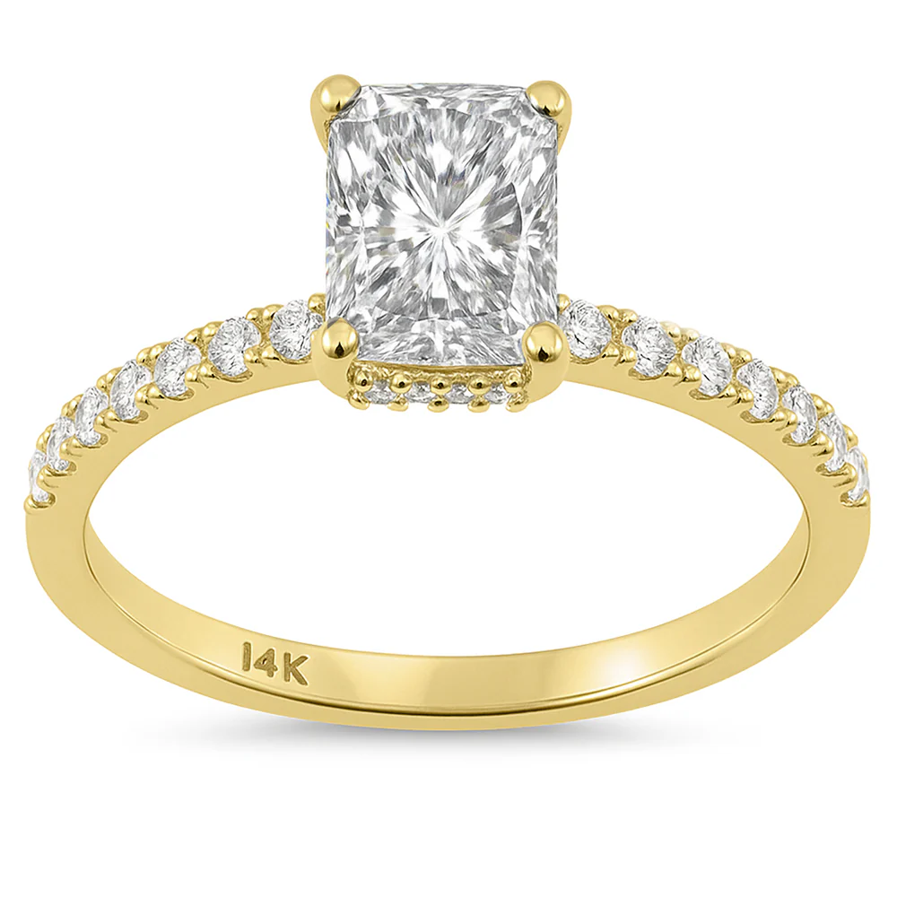 <span style="color:purple">SPECIAL!</span> 1.20ct G SI 14K Yellow Gold Radiant Cut Diamond Engagement Ring Size 6.5
