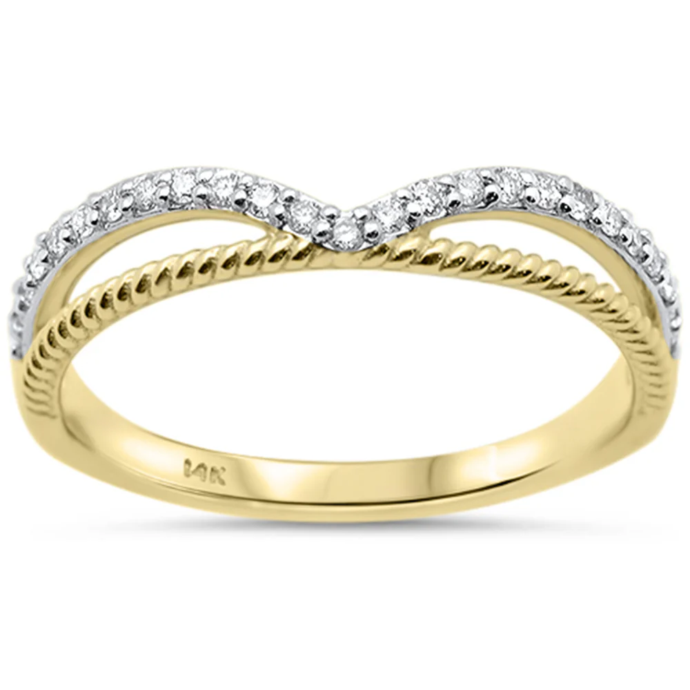 <span style="color:purple">SPECIAL!</span> .15ct G SI 14K Yellow Gold Diamond Fashion Ring Size 6.5