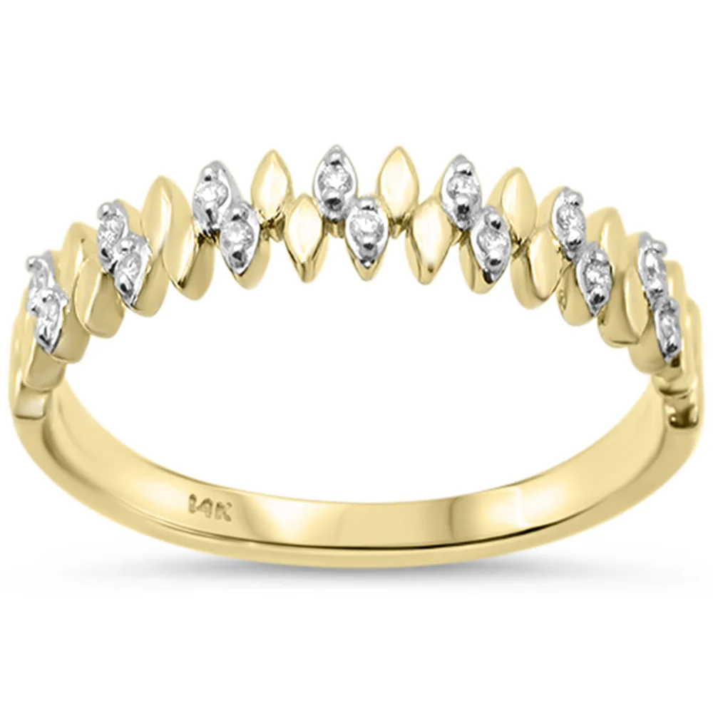 <span style="color:purple">SPECIAL!</span> .07ct G SI 14K Yellow Gold Diamond Trendy Band Ring Size 6.5