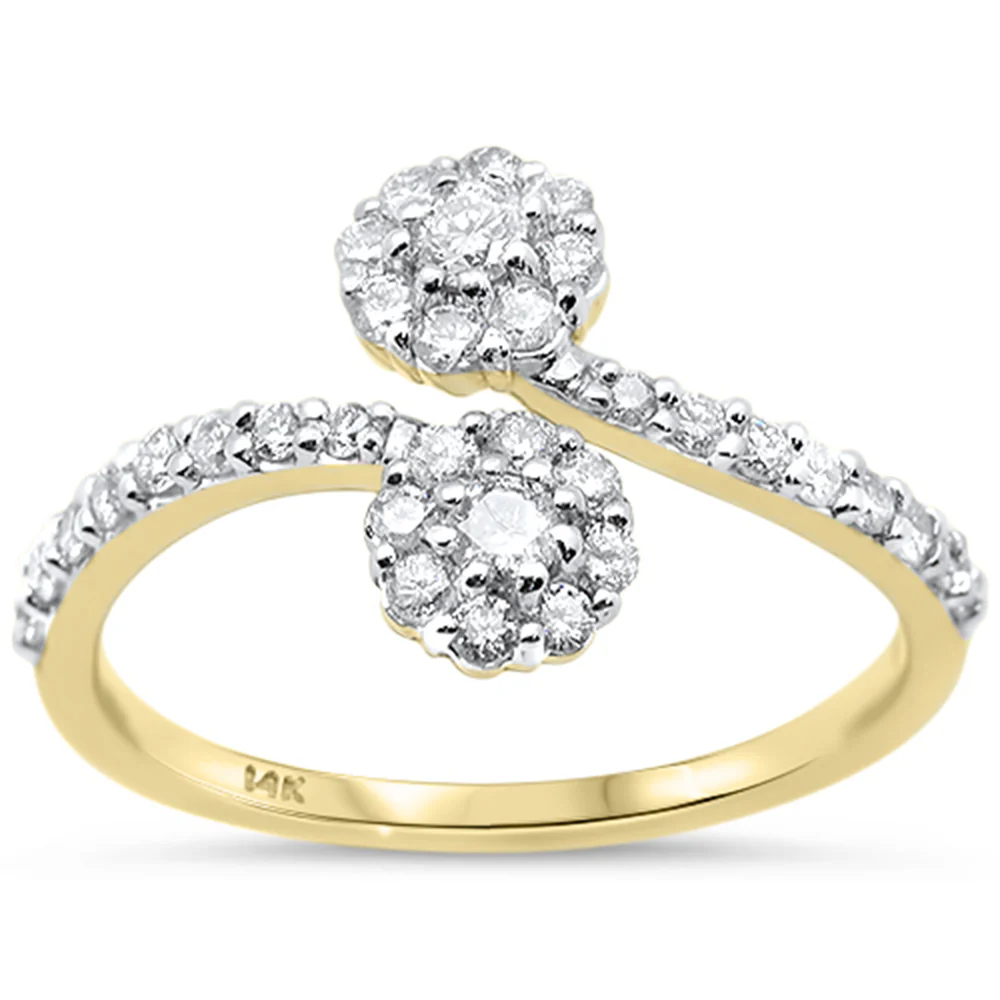 <span style="color:purple">SPECIAL!</span> .56ct G SI 14K Yellow Gold Diamond Wrap Around Band Ring Size 6.5
