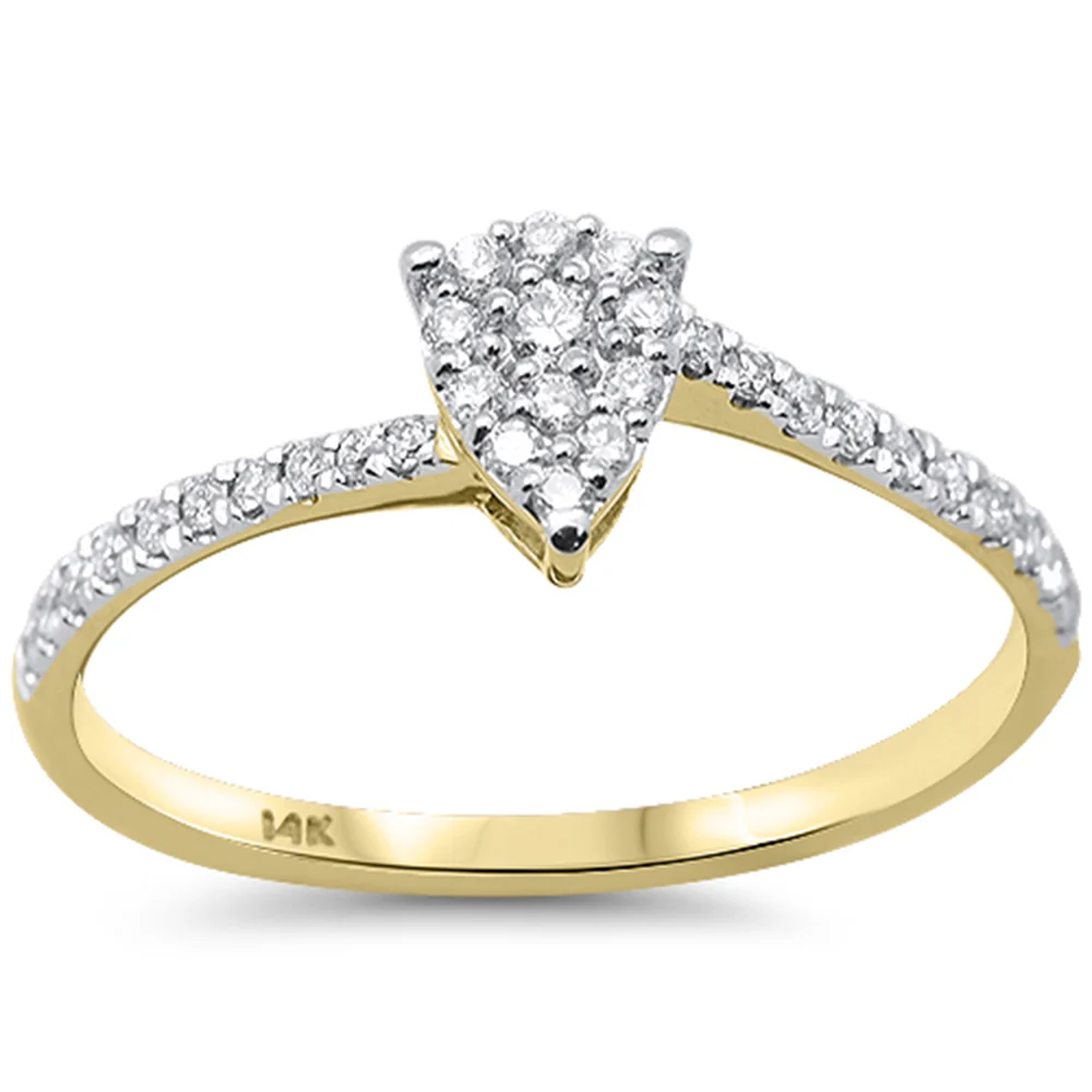 .21ct G SI 14K Yellow Gold Diamond Pear Shape Engagement Ring Size 6.5
