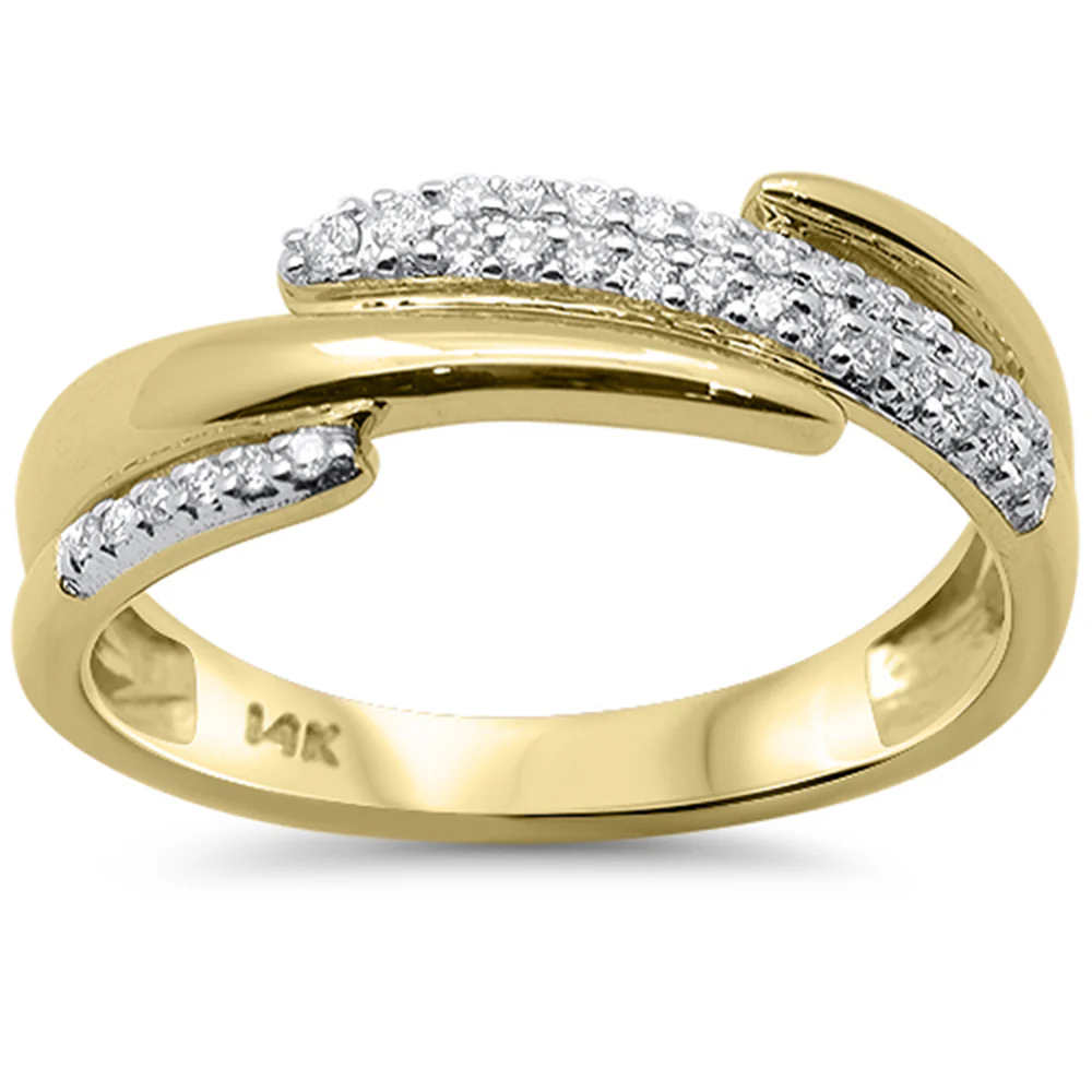 <span style="color:purple">SPECIAL!</span> .15ct G SI 14K Yellow Gold Diamond Modern Band Ring Size 6.5