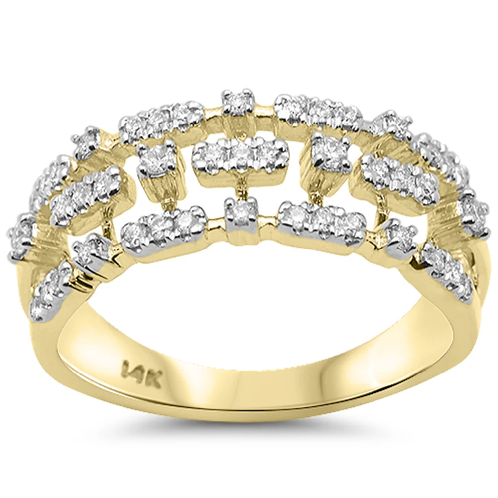 <span style="color:purple">SPECIAL!</span> .27ct G SI 14K Yellow Gold Diamond Modern Band Ring Size 6.5