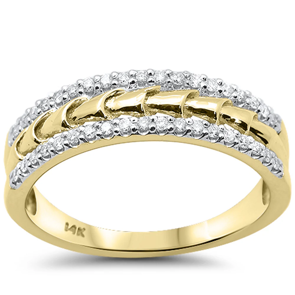 <span style="color:purple">SPECIAL!</span> .32ct G SI 14K Yellow Gold Men's Diamond Modern Band Ring Size 10