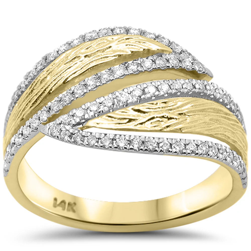 <span style="color:purple">SPECIAL!</span> .31ct G SI 14K Yellow Gold Diamond Modern Trendy Fashion Band Ring Size 6.5