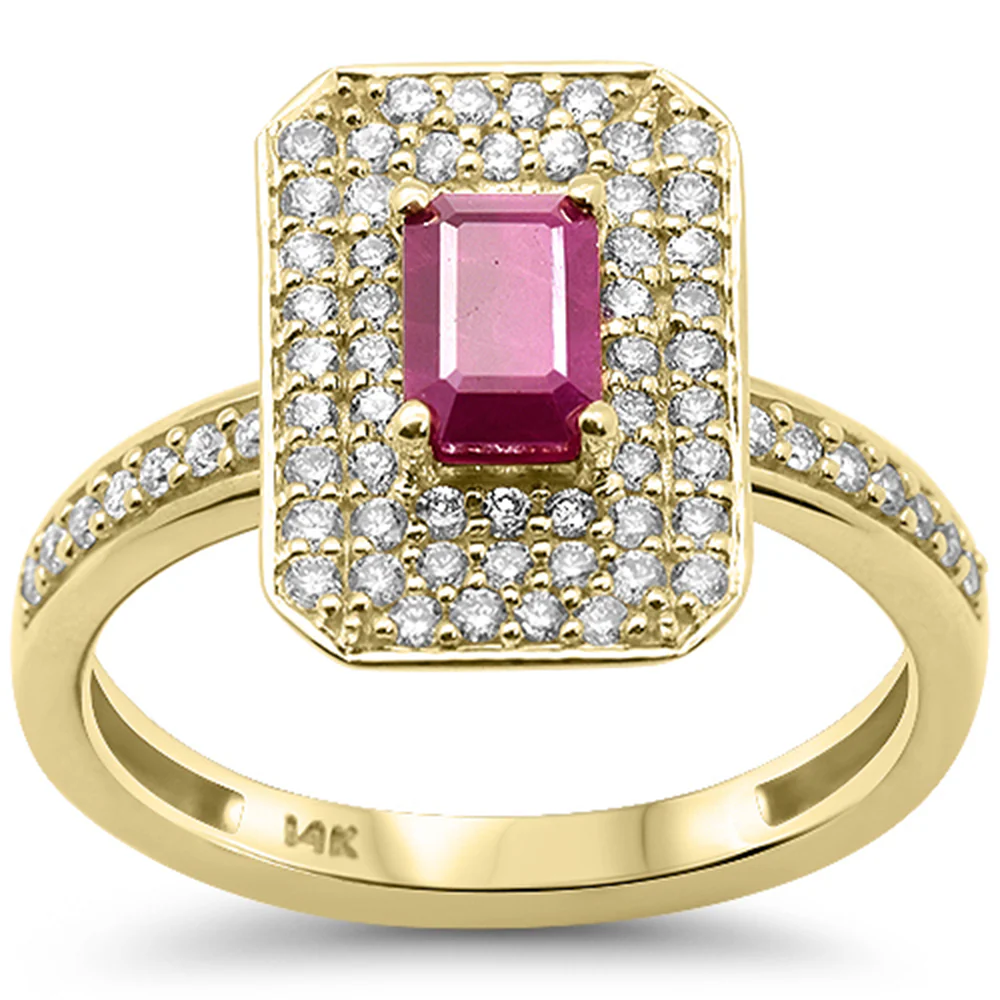 <span style="color:purple">SPECIAL!</span> 1.32ct G SI 14K Yellow Gold Diamond & Ruby Gemstone Ring Size 6.5
