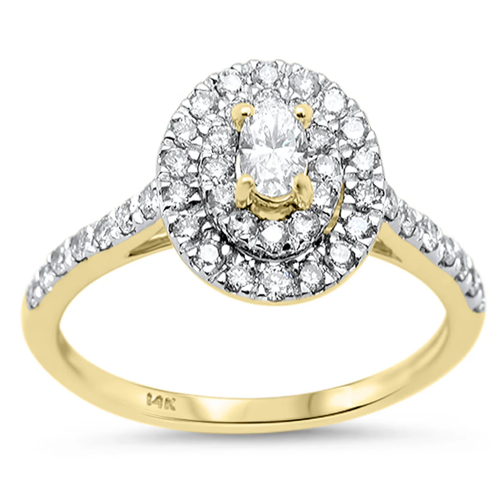 <span style="color:purple">SPECIAL!</span> .75ct G SI 14K Yellow Gold Diamond Oval Shape Diamond Ring Size 6.5