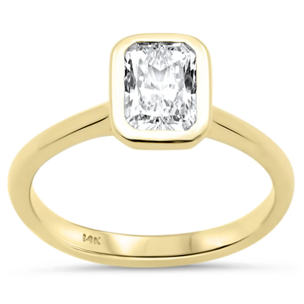 <span style="color:purple">SPECIAL!</span> 1.02ct G SI 14K Yellow Gold Radiant Cut Diamond Solitaire Ring Size 6.5