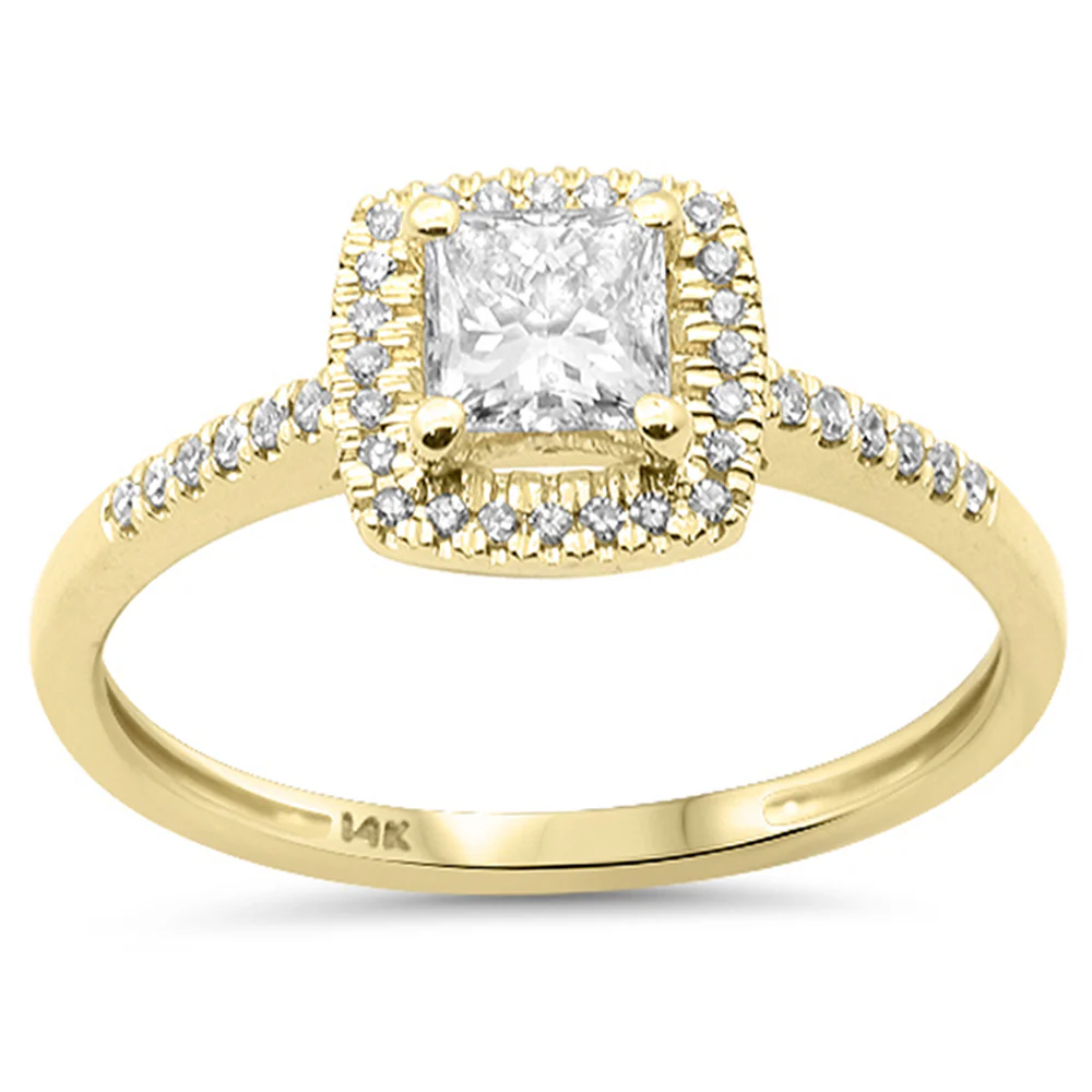<span style="color:purple">SPECIAL!</span> .64ct G SI 14K Yellow Gold Princess Cut Diamond Engagement Ring Size 6.5