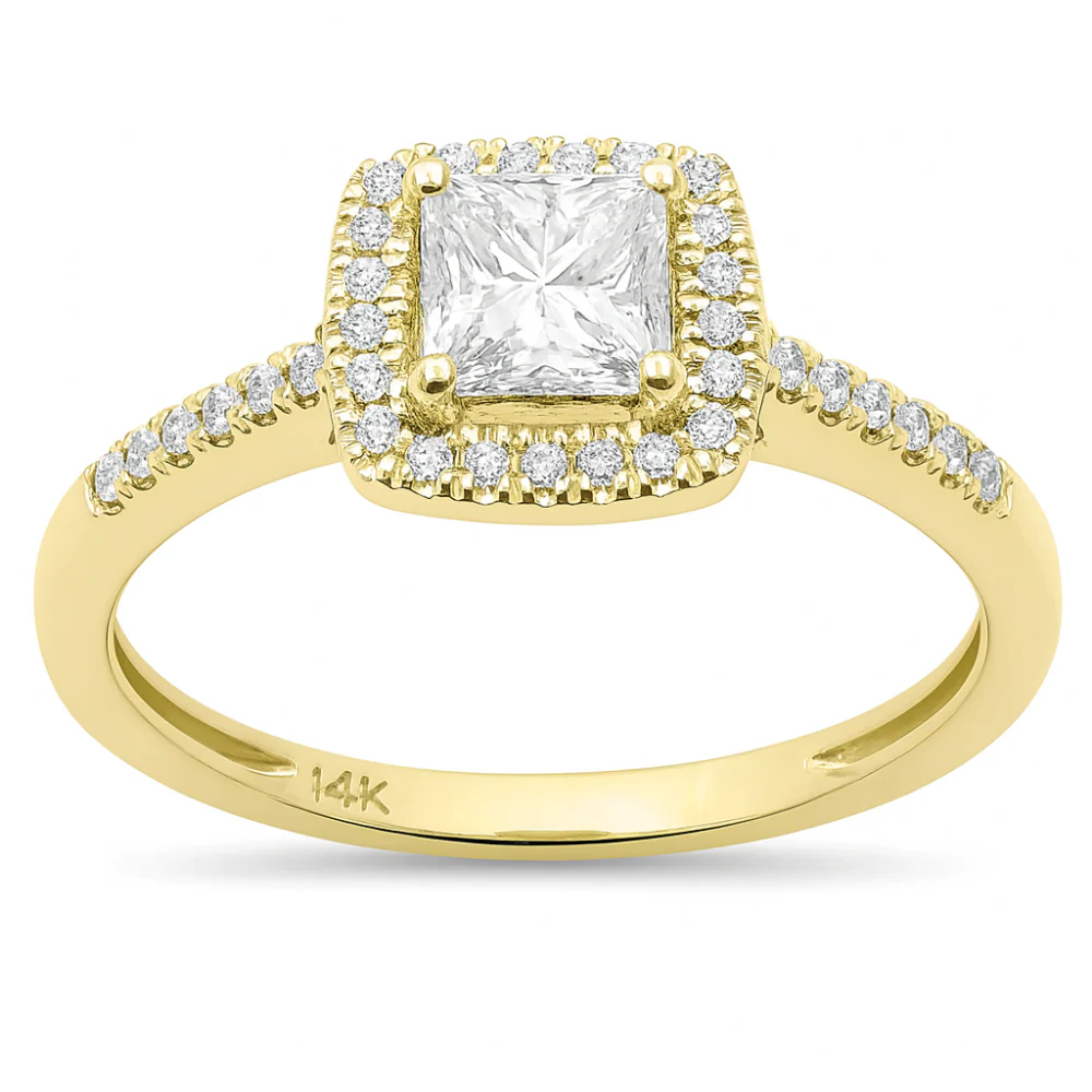 <span style="color:purple">SPECIAL!</span> .64ct G SI 14K Yellow Gold Princess Cut Diamond Engagement Ring Size 6.5 - Image 2
