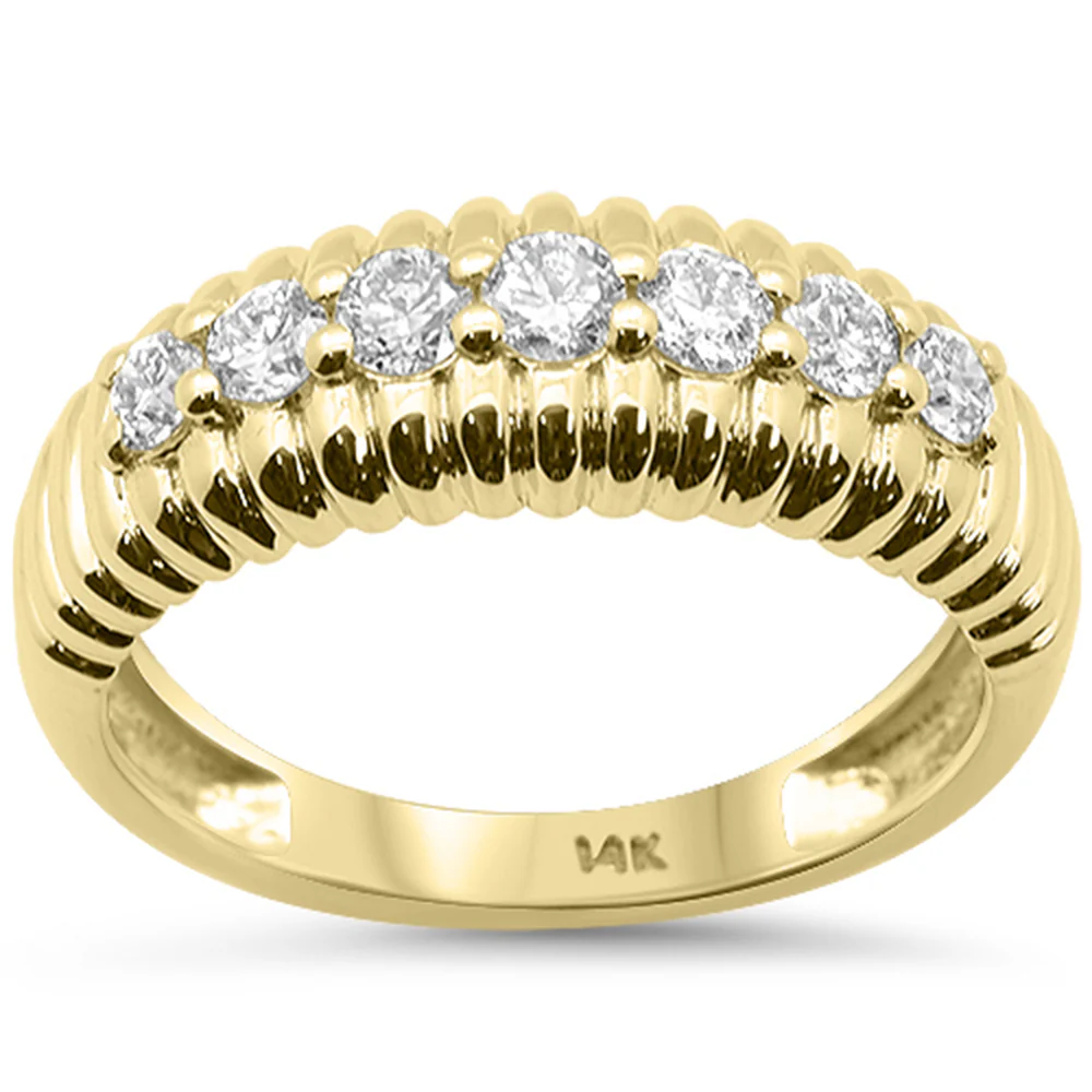 <span style="color:purple">SPECIAL!</span> .50ct G SI 14kt Yellow Gold Modern Round Diamond Band Ring Size 6.5