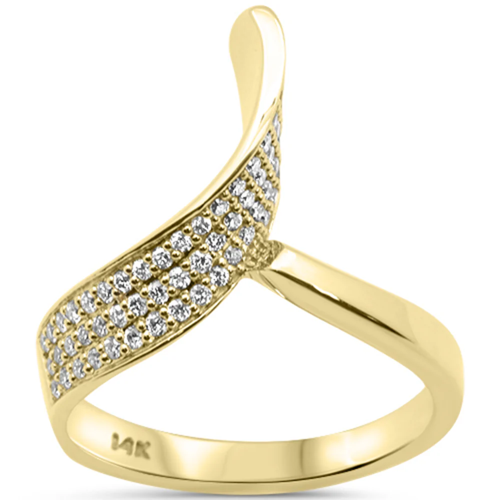 <span style="color:purple">SPECIAL!</span> .34ct G SI 14kt Yellow Gold Modern Round Diamond Wrap Around Ring Size 6.5