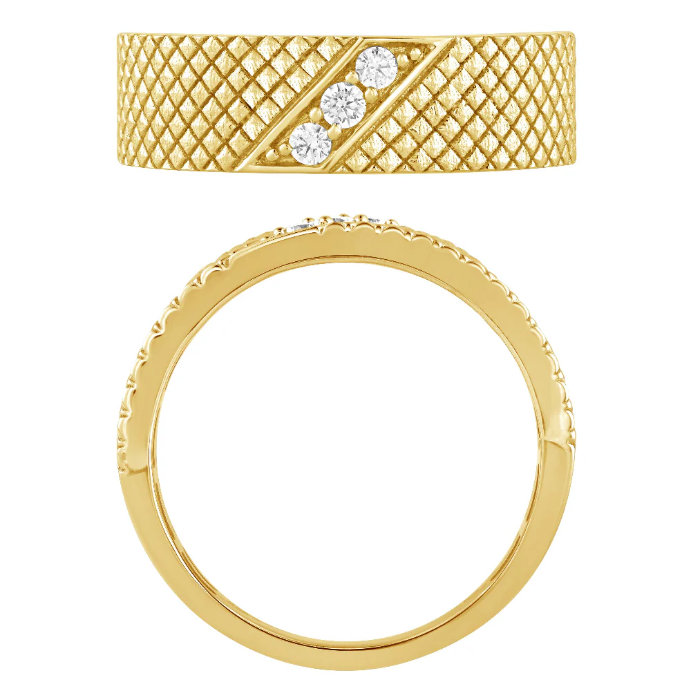 <span style="color:purple">SPECIAL!</span> .13ct G SI 14kt Yellow Gold Diamond Mens Band Ring Size 10 - Image 2