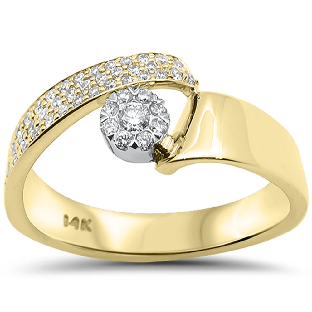 <span style="color:purple">SPECIAL!</span> .38ct G SI 14kt Yellow Gold Modern Round Diamond Ring Band Size 6.5